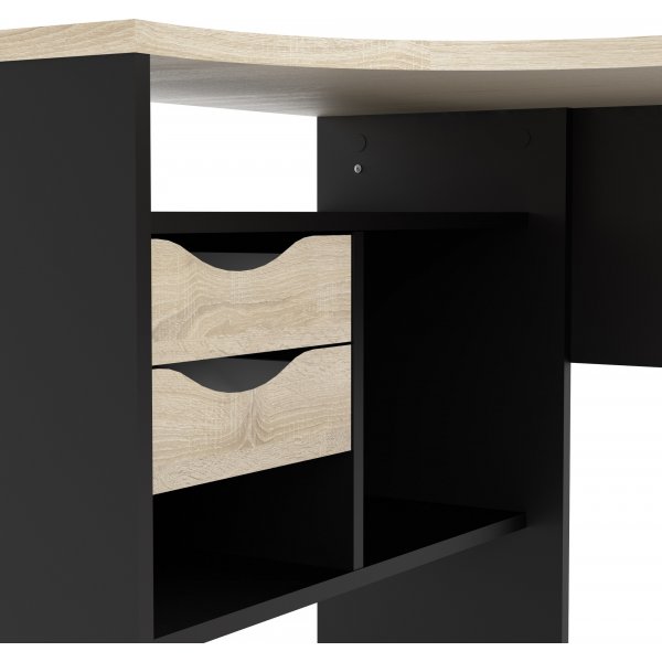 Function Plus skrivbord 145,1 x 81 x 76,8 cm - Svart/ek