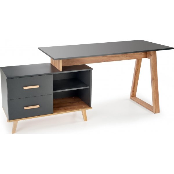 Bureau Sergio 134-210 x 60-90 cm - Anthracite/chêne wotan Bureau Sergio 134-210 x 60-90 cm - Anthracite/chêne wotan