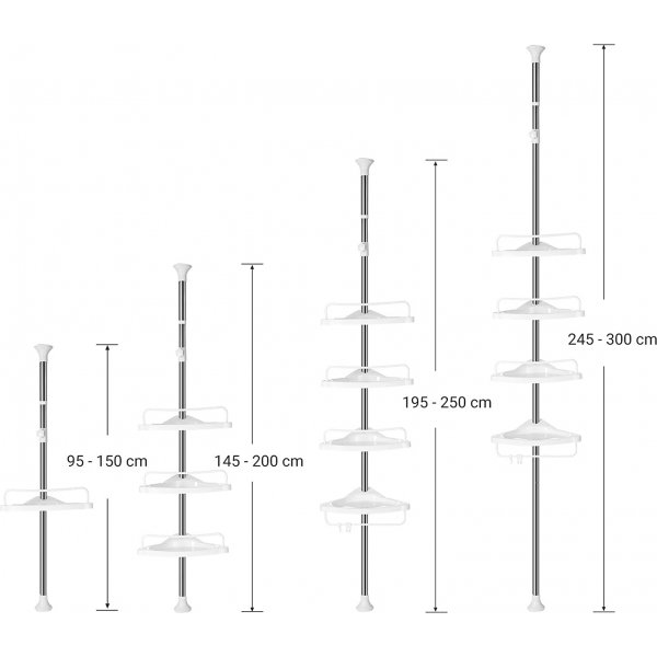 Étagère de douche Abarema - Argent/blanc Étagère de douche Abarema - Argent/blanc