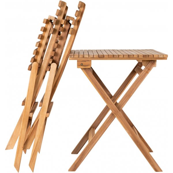 Cuenca uteset; 2 st stolar med bord - Teak Cuenca uteset; 2 st stolar med bord - Teak