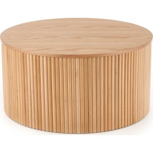 Table basse ronde Celie avec lattes en bois 80 cm