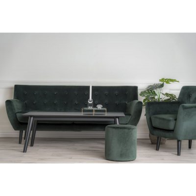 Monte 3-sits soffa - Mrkgrn/svart