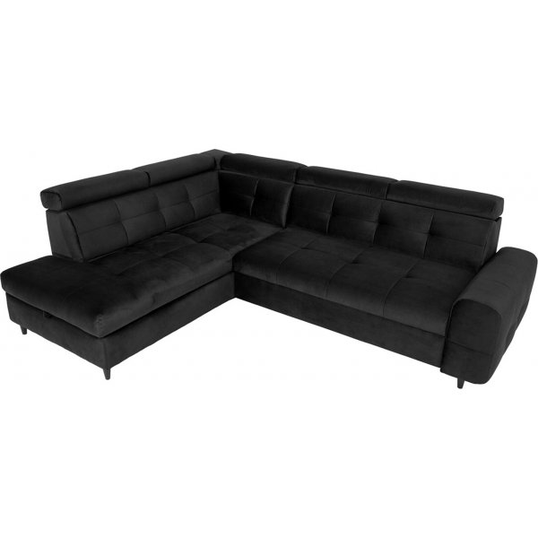 Matras hoekslaapbank met open eind links - Zwart Matras hoekslaapbank met open eind links - Zwart