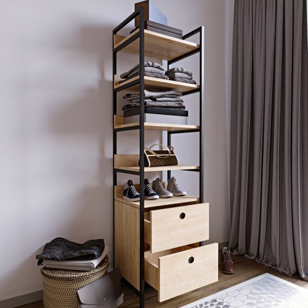 Abludo hylla med lådor - Ek Abludo hylla med lådor - Ek