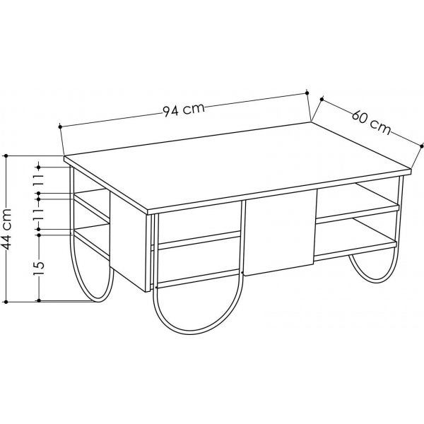 Norfolk soffbord 94 x 60 cm - Vit