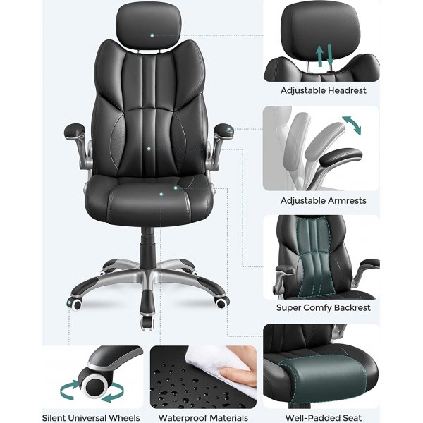 Chaise de bureau Yasmina - Noir Chaise de bureau Yasmina - Noir