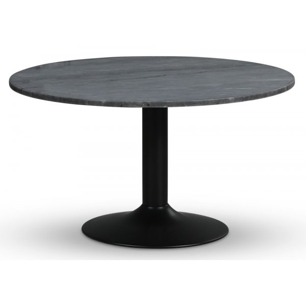 Empire matbord 105 cm - Gr marmor / Svart trumpetfot