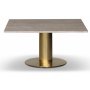 Paus salontafel - Mat messing / Licht Travertijn 90x90 cm
