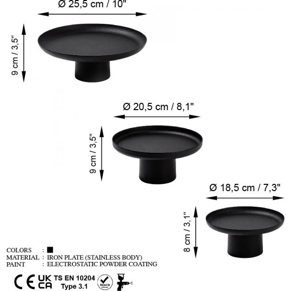Nisiros dekorationsfat - Svart