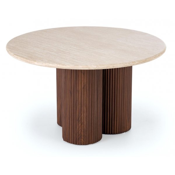 Soffbord mocca med Travertintopp 80 cm Soffbord mocca med Travertintopp 80 cm