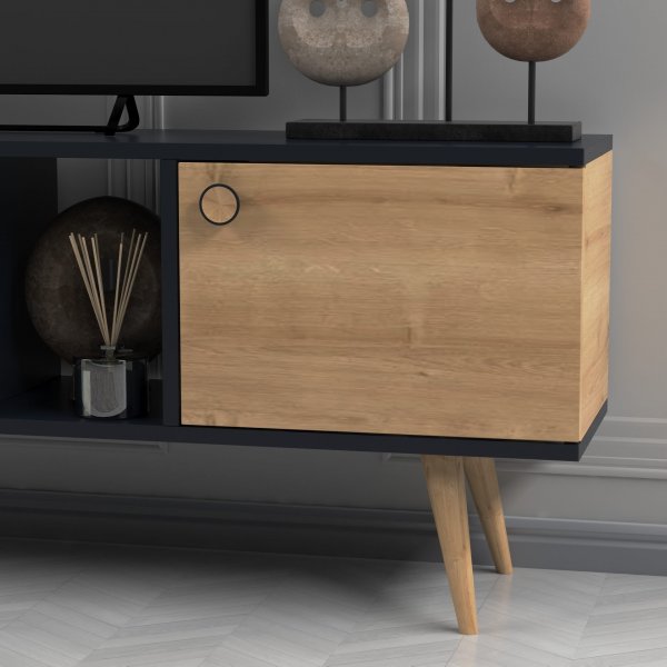 Ewo TV-bänk - Antracit/ek Ewo TV-bänk - Antracit/ek