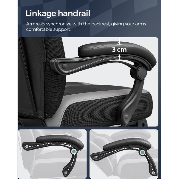 Chaise de bureau Waldemar - Noir/gris