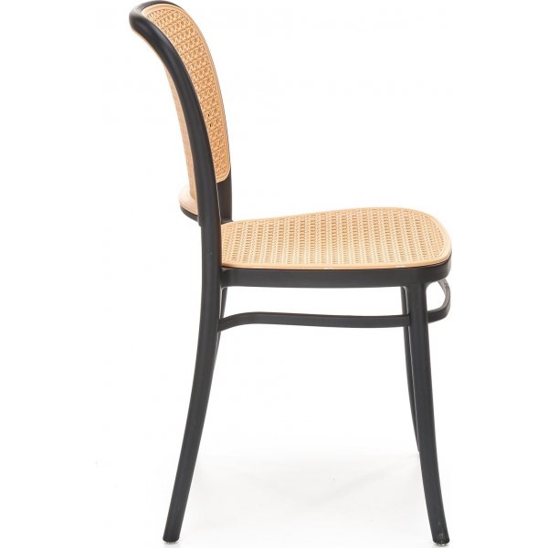 Stapelbar matstol med rottingsits