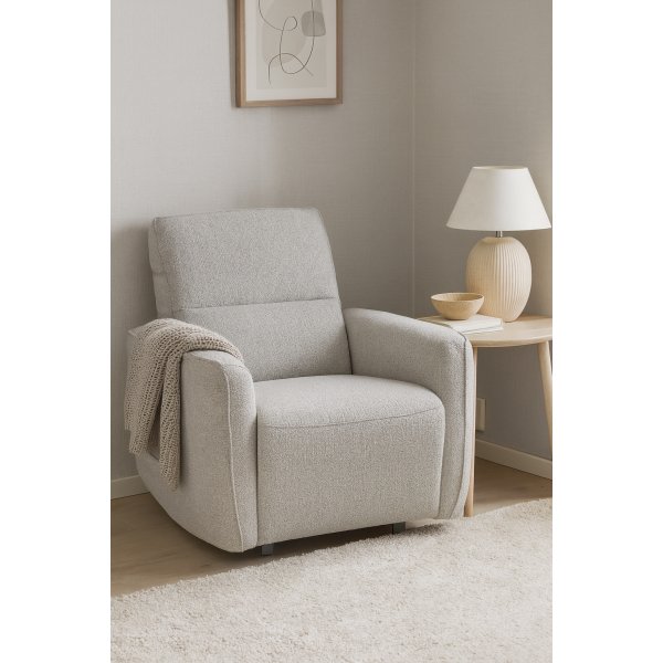 Ftlj Cinema elektrisk recliner - Ljus boucl