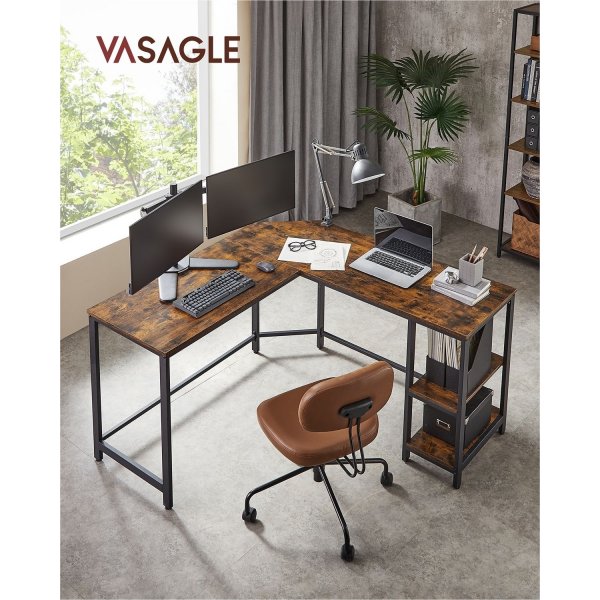 Bureau d'angle Rami 138/138 x 49 cm - Marron/noir