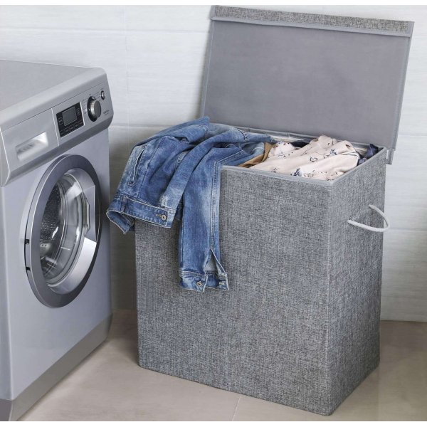 Panier  linge Petronella 142 l - Gris clair