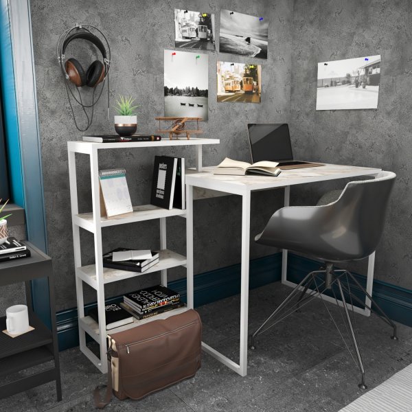 Bureau Rino 133 x 60 cm - Blanc Bureau Rino 133 x 60 cm - Blanc