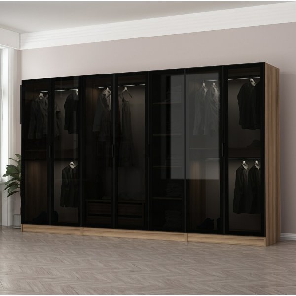 Cavolo kledingkast 315x52x210 cm, variant A - Bruin Cavolo kledingkast 315x52x210 cm, variant A - Bruin