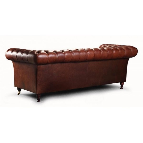 Lädersoffa Tsar Chesterfield i vinrött - 227 cm Lädersoffa Tsar Chesterfield i vinrött - 227 cm