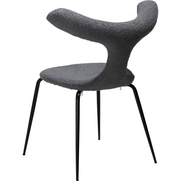 Chaise de salle à manger Bull - Pierre bouclée/noir Chaise de salle à manger Bull - Pierre bouclée/noir