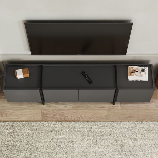 TV-b�nk Lorensa 180 cm - Antracit/Svart