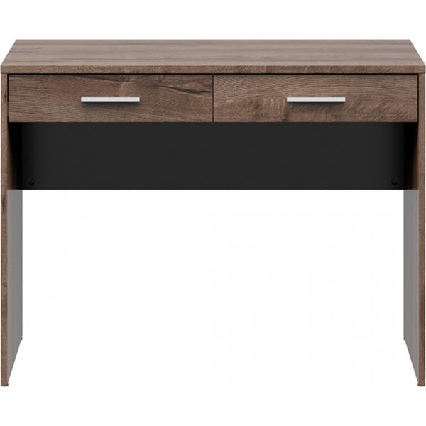 Bureau Nepo Plus avec 2 tiroirs 100 x 59 cm - Chêne foncé Bureau Nepo Plus avec 2 tiroirs 100 x 59 cm - Chêne foncé