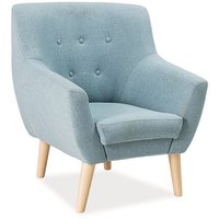 Fåtölj Aliana - Duvblå/bok Fåtölj Aliana - Duvblå/bok