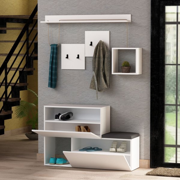 Meuble d\\\'entrée Holdo - Blanc Meuble d\\\'entrée Holdo - Blanc