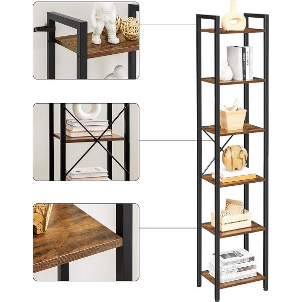 Bibliothque Petter 40 x 187,5 cm - Marron/noir