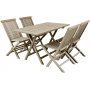 Salt utematgrupp vikbart matbord 120x70 cm med 4 st matstolar - Gr teak