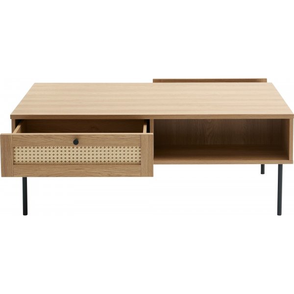 Table basse Menu 110 x 60 cm - Chêne/rotin artificiel Table basse Menu 110 x 60 cm - Chêne/rotin artificiel