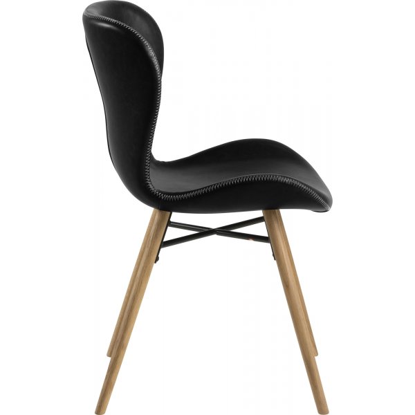 Chaise de salle  manger Batilda - PU noir/chne