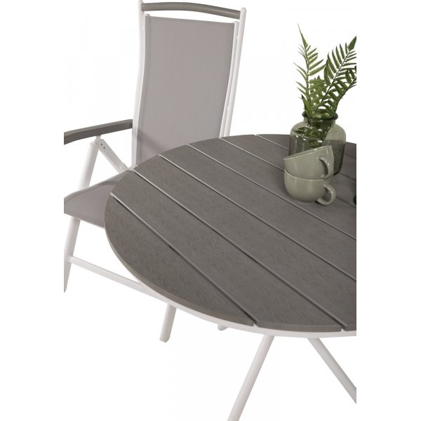 Parma utematgrupp med 2 st Albany stolar - Gr/Vit