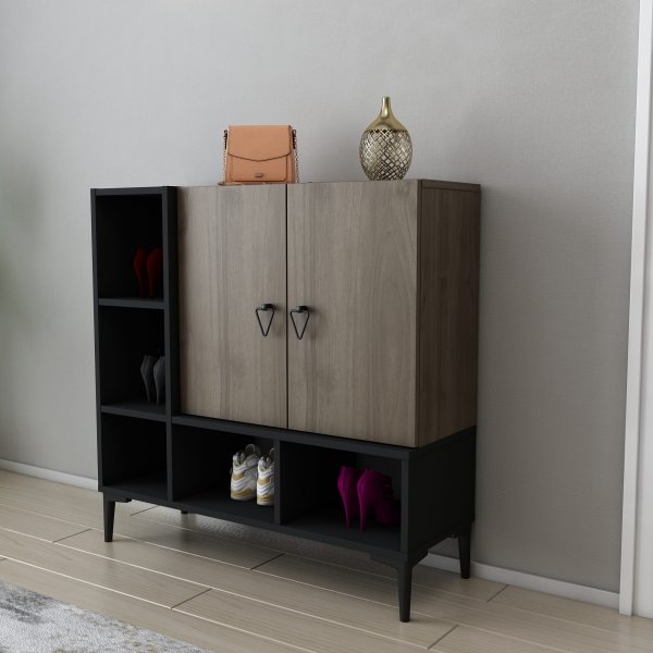 Armoire Platinum - Noir/noyer Armoire Platinum - Noir/noyer