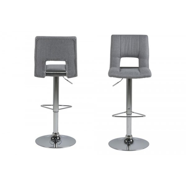 Tabouret de bar Sylvia - Gris clair/chrome Tabouret de bar Sylvia - Gris clair/chrome