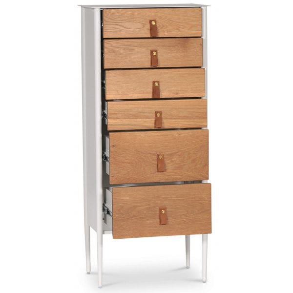 Flash byrå H115cm - Vit/oljad ek Flash byrå H115cm - Vit/oljad ek