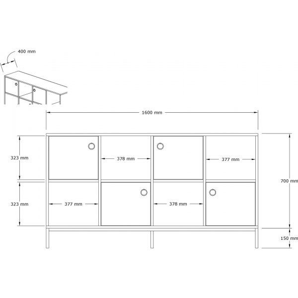 Buffet Uma - Saphir/noir Buffet Uma - Saphir/noir