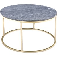 Accent soffbord runt 85 - Grå marmor / Mässingsfärgat underrede Accent soffbord runt 85 - Grå marmor / Mässingsfärgat underrede
