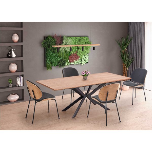 Matamata matbord 160-200 cm - Ek/svart Matamata matbord 160-200 cm - Ek/svart