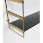 Stream wandplank messing/zwart glas marmer