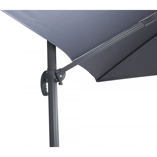 Leeds stllbar parasoll 300 cm - Svart/Mrkgr