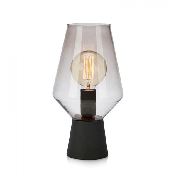 Retro Bordslampa - Svart/Rkfrgat Glas