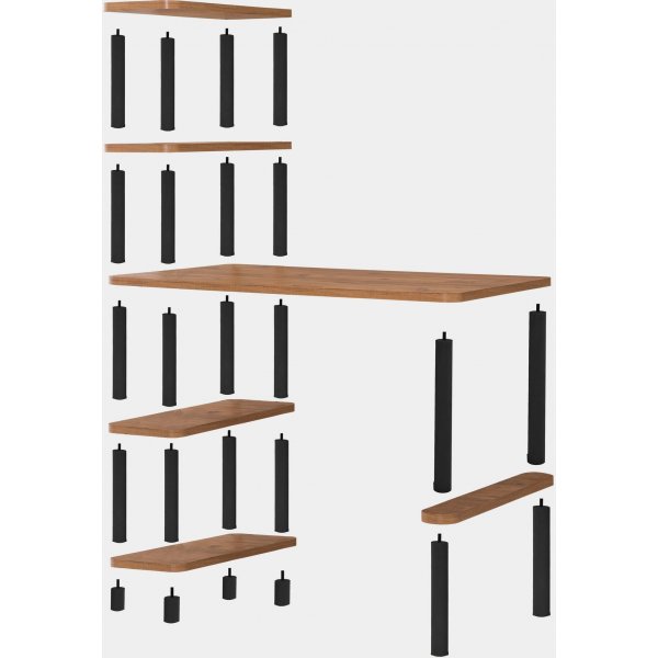 Nano skrivbord 120x70 cm - Svart/furu Nano skrivbord 120x70 cm - Svart/furu