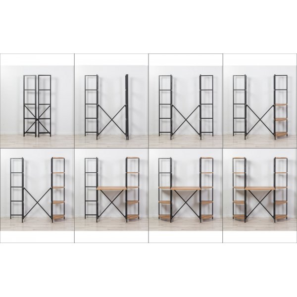 Bureau Aura 139 x 34 cm - Pin/noir