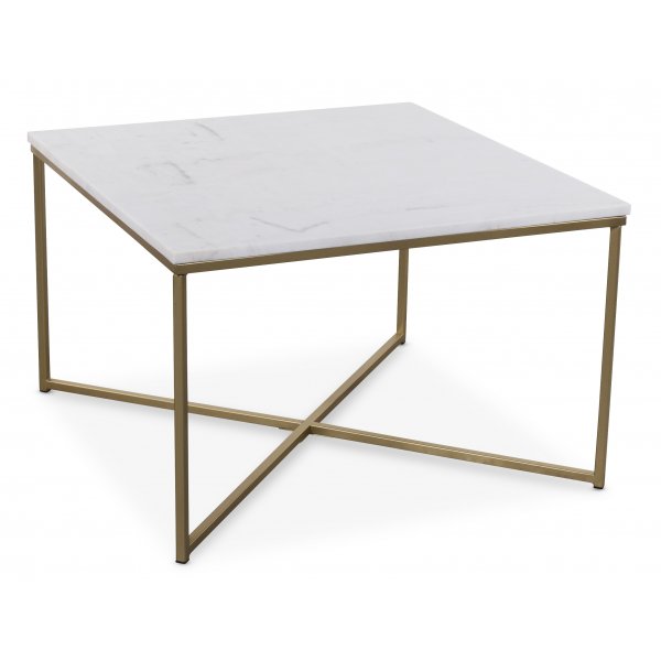 Maryland soffbord i marmor 75x75 cm matt mssings underrede