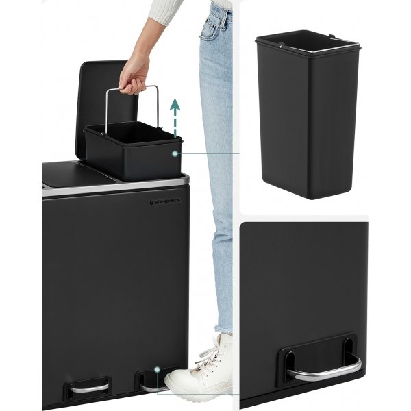 Poubelle Daloa 54 l - Noir Poubelle Daloa 54 l - Noir