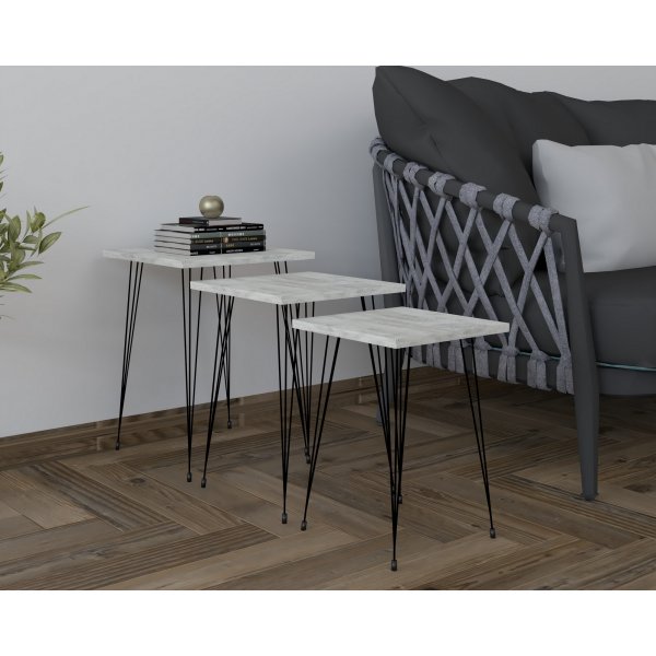 Mali satsbord 32/36/40 x 32/36/40 cm - Svart/gr