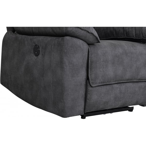 Coventry el reclinerfåtölj grå microfiber + Möbeltassar Coventry el reclinerfåtölj grå microfiber + Möbeltassar