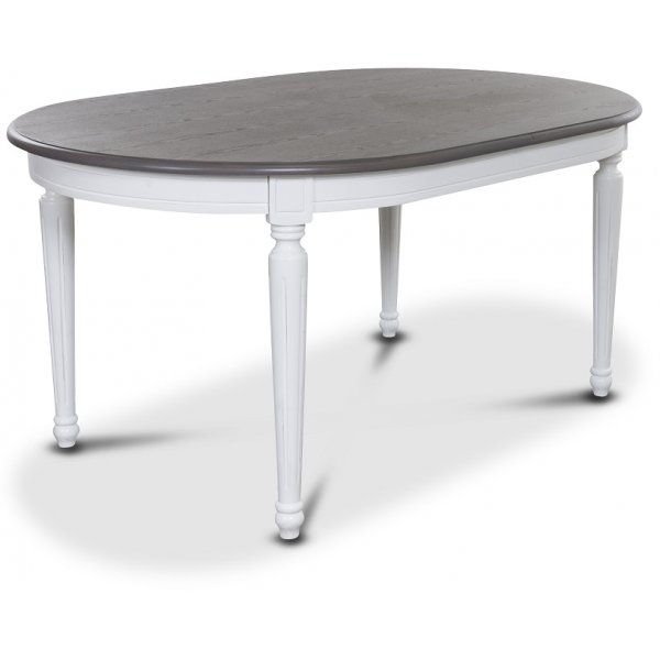 Alexandra ovalt matbord 105-155 cm - Vit/gr vintage