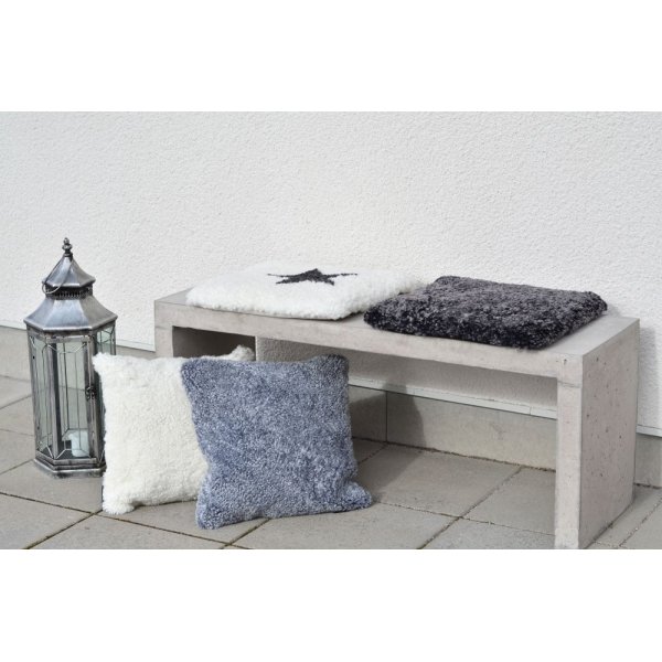 Curly stolsdyna f�rskinn Vit/sahara